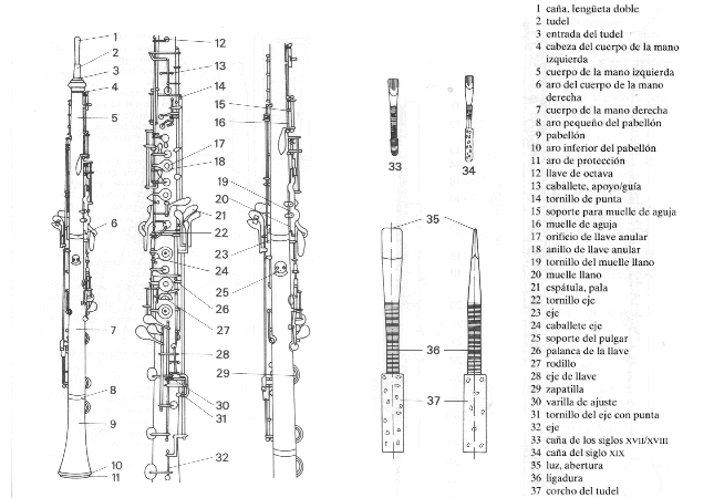 Partes del oboe