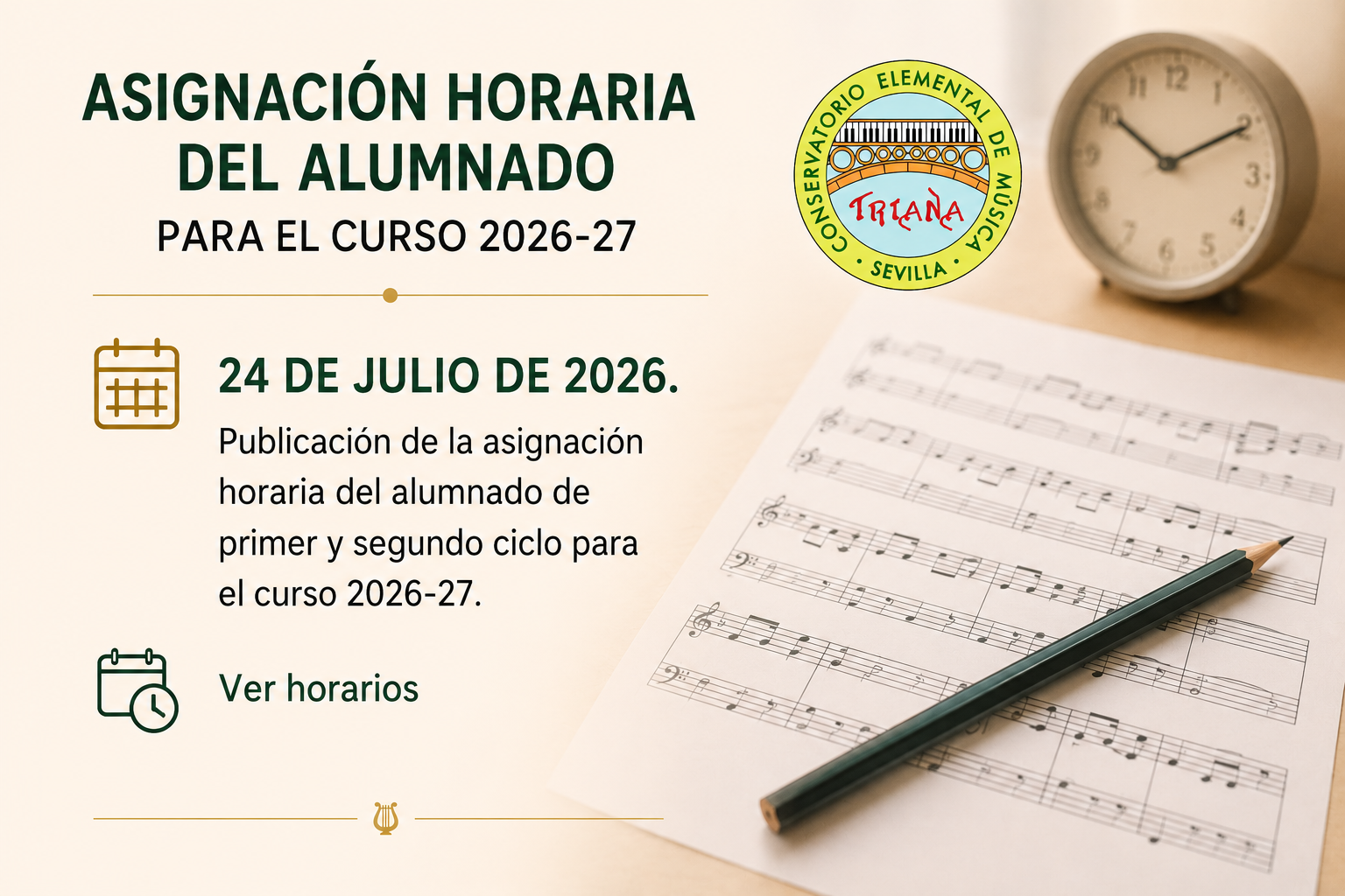 ASIGNACIÓN HORARIA DEL ALUMNADO PARA EL CURSO 2026-27
