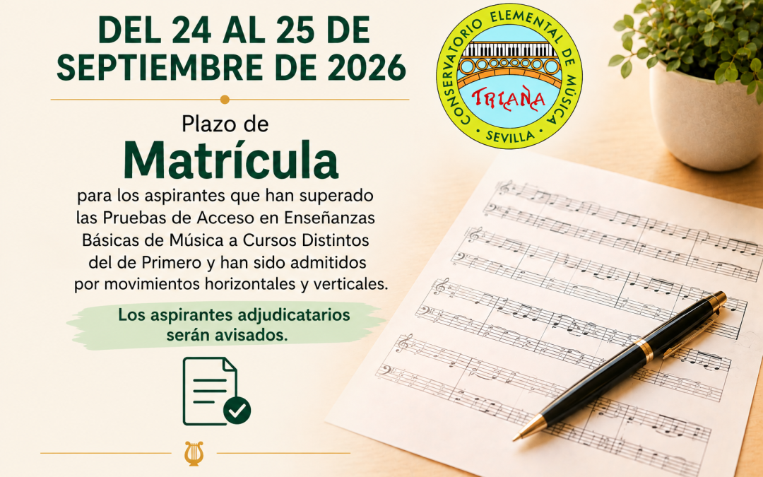 MATRÍCULA DEL ALUMNADO DE LA ADJUDICACIÓN POR MOVIMIENTOS VERTICALES Y HORIZONTALES EN CURSOS DISTINTOS DEL DE PRIMERO