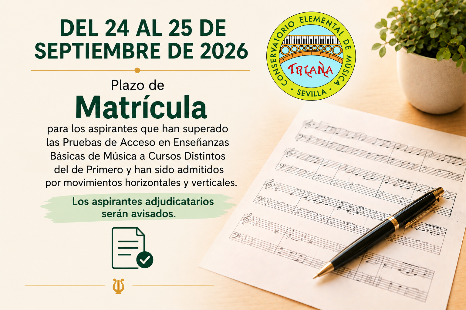 MATRÍCULA DEL ALUMNADO DE LA ADJUDICACIÓN POR MOVIMIENTOS VERTICALES Y HORIZONTALES EN CURSOS DISTINTOS DEL DE PRIMERO