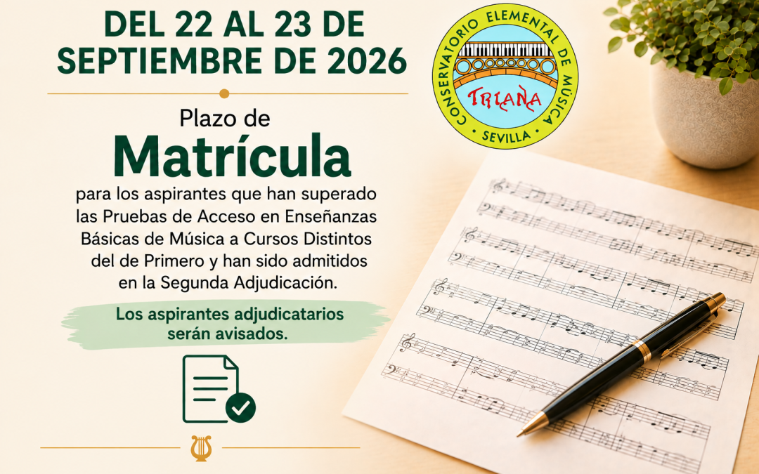 MATRÍCULA DEL ALUMNADO DE LA SEGUNDA ADJUDICACIÓN EN CURSOS DISTINTOS DEL DE PRIMERO