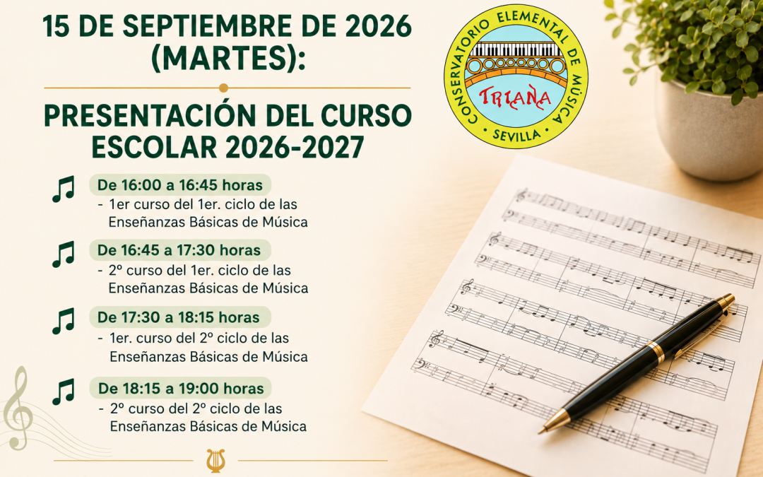 PRESENTACIÓN DEL CURSO ESCOLAR 2026-2027