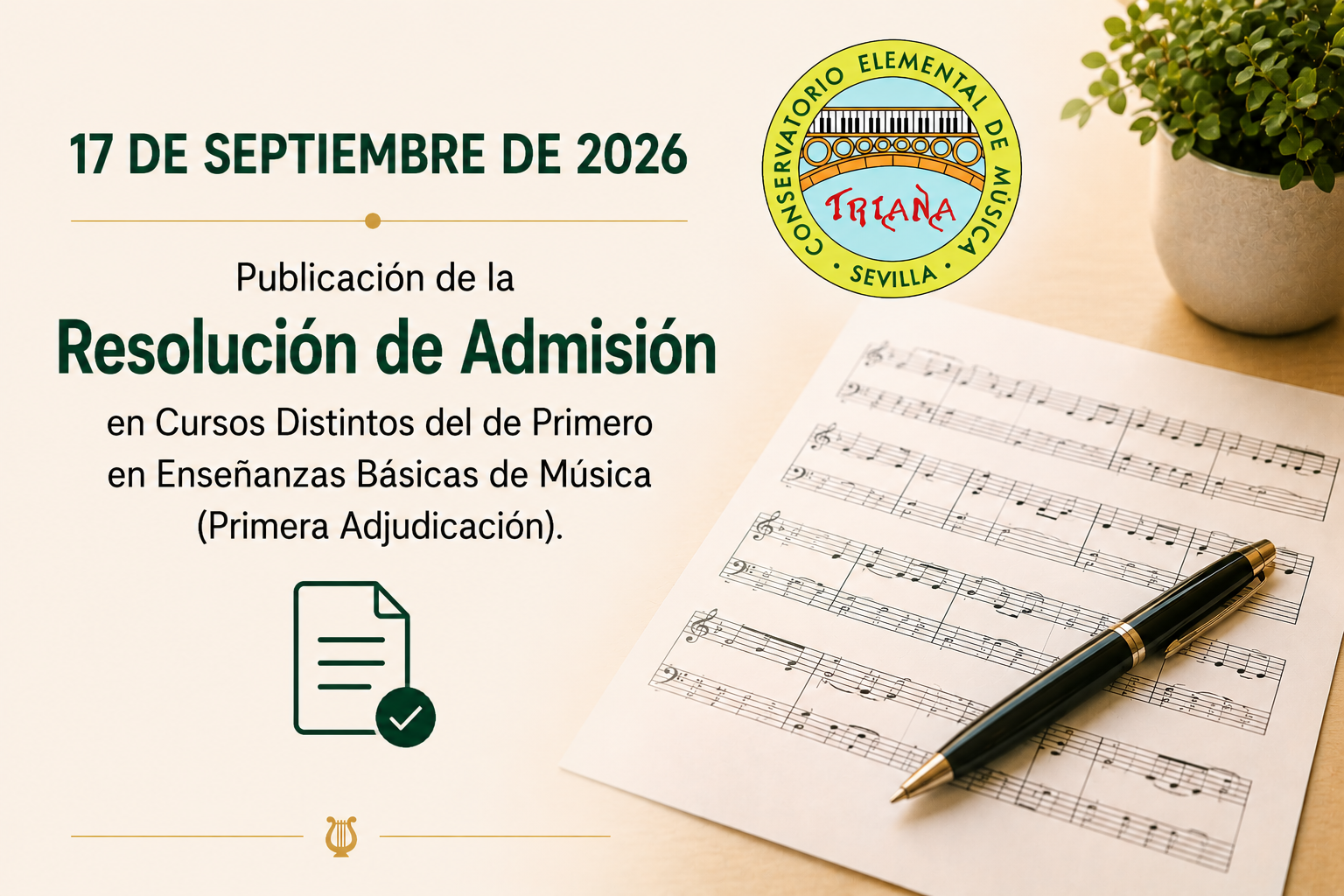 PRIMERA ADJUDICACIÓN EN CURSOS DISTINTOS DEL DE PRIMERO