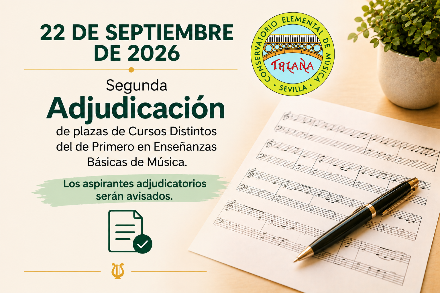 SEGUNDA ADJUDICACIÓN EN CURSOS DISTINTOS DEL DE PRIMERO
